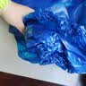 七海秋一次性雨鞋套防水防滑雨靴脚套加厚塑料男女通用鞋套长筒蓝6只装 实拍图