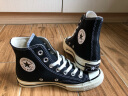 匡威（Converse）男鞋女鞋 ALL STAR系列官方经典帆布鞋休闲情侣休闲鞋学生板鞋 【高帮宝蓝】经典胶印LOGO A05589 35 实拍图