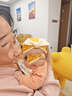 爱宝适婴儿帽子春秋宝宝胎帽新生儿睡眠帽婴幼儿蝴蝶结囟门帽T023奶黄 实拍图