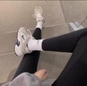 运动袜子男女同款四季款中筒袜吸汗透气跑步篮球袜学生袜 白色 袋装 3双 均码 36-44 长筒 实拍图