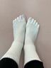 猫人【5双】袜子五指袜棉袜春秋季四季中筒五趾袜运动分趾女士吸汗 【5双】3白2卡其 共 5双 均码 实拍图