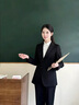 语森恋春秋新款西装套装女正装大学生教资面试职业工作答辩黑色西服外套 三件套 M _建议105斤以下 实拍图