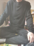 布先生佟大为明星同款春秋可机洗毛T羊毛衫男士毛衣纯色针织打底衫 【小高领】钢琴黑 XL /180 实拍图
