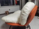 欧木希北欧风单人沙发椅旋转蛋壳椅子客厅家用懒人沙发看书轻奢休闲躺椅 橙色拼白色（公仔棉） 实拍图