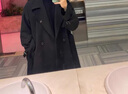 W2X2025春季新款风衣男士中长款过膝细斜纹收腰设计感男士风衣外套 茶咖 M 实拍图