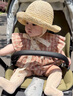 babylove男女宝宝帽子草帽夏季遮阳帽婴幼儿太阳帽儿童外出渔夫帽草编帽 实拍图