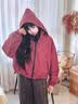 贝孩趣女童外套春秋冬款2026新款童装中大童夹棉加厚连帽衣服儿童冲锋衣 酒红色【春秋款】 150 码(建议身高135-145厘米) 实拍图