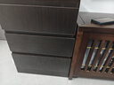 欧贸五斗柜斗柜抽屉柜现代卧室储物柜收纳柜客厅靠墙小立柜床头柜边柜 45cm三层三抽黑胡桃 实拍图