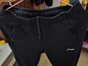 李宁（LI-NING）加绒运动裤男秋冬休闲宽松舒适大码保暖直筒裤子潮流百搭长裤卫裤 黑色-直筒 【秋冬加绒款 加厚保暖】 M /170 (105-125斤) 实拍图