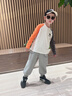 ASK JUNIOR男童T恤童装2025秋季新款休闲恐龙印花时尚插肩袖撞色上衣长袖T恤 白色 长袖 110 实拍图