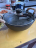 小幸福鑄鐵（KITCHEN LITTLE HAPPINESS KITCHEN）小幸福铸铁元宝锅氮化铁锅不粘锅家用大容量炒锅无涂层电磁炉通用 升级款元宝锅+玻璃盖+麻绳 23cm 实拍图