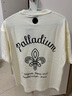 帕拉丁（PALLADIUM）运动T恤印花短袖纯棉T恤时尚百搭舒适男女情侣短袖 178011 178011-232-香草冰色 M 实拍图