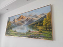 良木客厅装饰画山水沙发背景墙西墙挂画大气招财办公室风水靠山图壁画 B-背靠金山 120*50cm【适合1.5米左右沙发】 珍珠黑框-哑光布艺画 实拍图