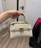 CHARLES&KEITH鳄鱼纹凯莉包手提斜挎婚包包女包生日礼物CK2-50270880-1 CK2-50270880-2灰褐色/米色 S 实拍图