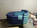 西哈泳士充气浴缸泡澡桶成人家用全身儿童大人汗蒸保温折叠洗澡浴桶浴盆 【无线闪充】 1.4m4层加高蓝色 实拍图