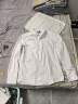 罗蒙（ROMON）纯色商务职业正装男士白衬衫工装外套长袖衬衣男CS108白色3XL 实拍图