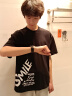 雅鹿短袖t恤男纯棉春夏重磅半袖打底衫宽松大码休闲青少年印花男士t恤 雾霾蓝钓鱼白SMILE蓝 XL （重140-150斤高170-175） 实拍图