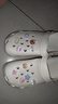 利达妮（TZLDN）洞洞鞋女款2024年最新款外穿防滑防臭厚底eva孕妇包头凉鞋女夏季 奶油白小花 【10颗装】 40-41 【标准码】 实拍图