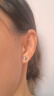 六福珠宝 18K金蓝宝石耳钉(单只) G22DSKE0004W 共5分/白18K/约0.30克 实拍图