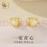 央创时尚【中国黄金授权】银耳钉女耳环耳饰生日纪念礼物送老婆女友和田玉 【玺晶级和田玉】一见倾心耳钉 实拍图