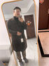 伯爵卓尔【清仓】羊毛双面呢大衣男中长款2024秋冬新款通勤男装呢子外套 森林黑（漆黑） L 实拍图