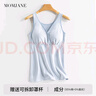 Mom Jane哺乳背心吊带纯棉孕妇装春夏季薄款打底春秋款喂奶月子服免穿文胸 浅蓝白条（95%棉-可拆罩杯） L(建议体重95-115斤) 实拍图