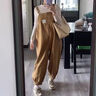 孕尚孕妇背带裤春秋款外穿大码宽松休闲长裤孕期孕妇装时尚孕妈阔腿裤 卡其色 L 实拍图