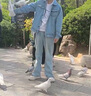 真维斯（Jeanswest）春秋牛仔外套男2025新款潮牌日系复古纯色夹克宽松大码长袖上衣男 DLL-1128浅蓝 XL 码 实拍图