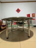 304不锈钢圆桌折叠圆餐桌家用大圆桌带转盘吃饭桌子圆形加厚10人 304#1.5米圆桌+1.0转盘特厚 实拍图