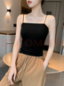 黑色小吊带背心女内搭防走光新款外穿法式美背一字肩打底性感上衣 黑色单肩带(无胸垫) XL 【106-120斤】 实拍图