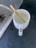 几物森林 陶瓷马克杯带盖大容量咖啡杯情侣杯牛奶杯早餐水杯男女茶杯白色 实拍图