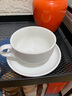 SIMELO施美乐咖啡杯套装陶瓷拉花杯拿铁杯下午茶大口径杯碟套装蓝山白 实拍图