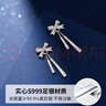 曼蒂娅S999足银蝴蝶结耳钉女士高级感耳环流苏闺蜜银饰品生日情人节礼物 999足银蝴蝶结耳环【京速达】 实拍图