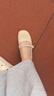 ZHR玛丽珍鞋女2026新款仙女风粗跟单鞋女甜美珍珠晚晚鞋BL275米色38 实拍图