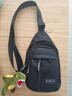 回力胸包男潮牌日系简约工装风斜挎包男士运动小挎包ins潮酷个性背包 黑色+恐龙挂件 实拍图