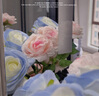 盛世泰堡 仿真花玫瑰花束圣诞礼物生日绢花装饰摆件插花瓶手捧花5支 实拍图