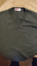 恒源祥100%精纺羊毛衫男可机洗 秋冬套头薄款毛衣男士V领针织衫商务休闲纯色全羊毛衣服 20007003 灰色 190  实拍图