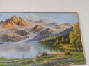 良木客厅装饰画山水沙发背景墙西墙挂画大气招财办公室风水靠山图壁画 B-背靠金山 120*50cm【适合1.5米左右沙发】 珍珠黑框-哑光布艺画 实拍图
