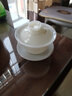 玉中泥（YUZHONGNI） 玉中泥 羊脂白玉瓷盖碗 陶瓷泡茶碗三才碗 白瓷大号薄胎功夫茶具 白玉盖碗 实拍图