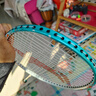 李宁（LI-NING）雷霆9羽毛球拍对拍套装 初学者耐用碳素复合一体式羽毛拍 雷霆9白蓝/黑橘 对拍 配3只球 已穿线 实拍图