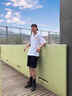顶峰保罗（Dingfengbaoluo）冰丝休闲短裤男夏季纯色宽松透气运动速干沙滩裤子HYJ02黑色L 实拍图