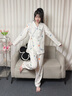 家の时光（Ht-home）夏季薄款月子服孕妇睡衣产妇哺乳衣产后喂奶衣产妇待产家居服套装 【双层纱布 亲肤柔软】小蓝鸭 M码 推荐95-125斤 实拍图