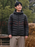 坦博尔轻薄羽绒服男士短款连帽宽松简约保暖外套TF236209 黑色 190  实拍图