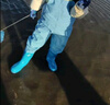 熊火儿童玩水下水裤赶海水库连体水裤水鞋半身防水服下水裤半身裤子 蓝色儿童下水裤 28 实拍图