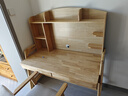 竹音 实木书桌书架组合一体桌北欧简约家用卧室学生写字桌台式电脑桌 原木色（实木） 1.2米单桌 升降椅 实拍图