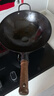 炊大皇圆底铁锅炒菜锅无涂层物理不粘锅燃气灶专用老式加厚熟铁锅 3.4斤（带木盖）建议4-5人 34cm 实拍图