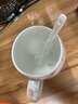 后海杯子陶瓷杯女马克杯带盖带勺子家用喝水杯骨瓷早餐杯咖啡杯少女心 胖胖杯-小碎花400ML【可微波】 实拍图