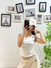 白色辣妹小背心吊带女春夏季新款百搭无袖遮副乳打底衫露锁骨设计 049-白色 M 建议95-105斤 实拍图