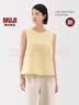 MUJI 女式 汉麻棉无袖罩衫 上衣女款背心坎肩 女装夏季 BC2MRC5S 浅黄色条纹 L （165/88A） 实拍图
