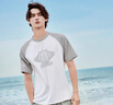 Gap男女装夏季撞色插肩袖logo圆领短袖T恤宽松上衣463174 白色 2XL (185/104A)亚洲尺码 实拍图